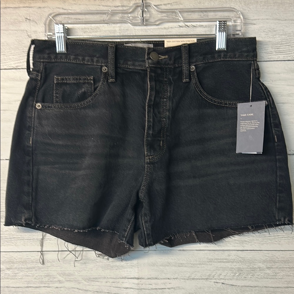 NWT Black Denim Cutoff Mid-Rise 90s Baggy Shorts by Universal Thread